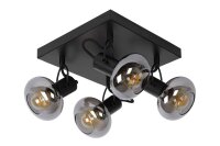 Retro Deckenstrahler Metall Glas Schwarz E14 B:23 cm