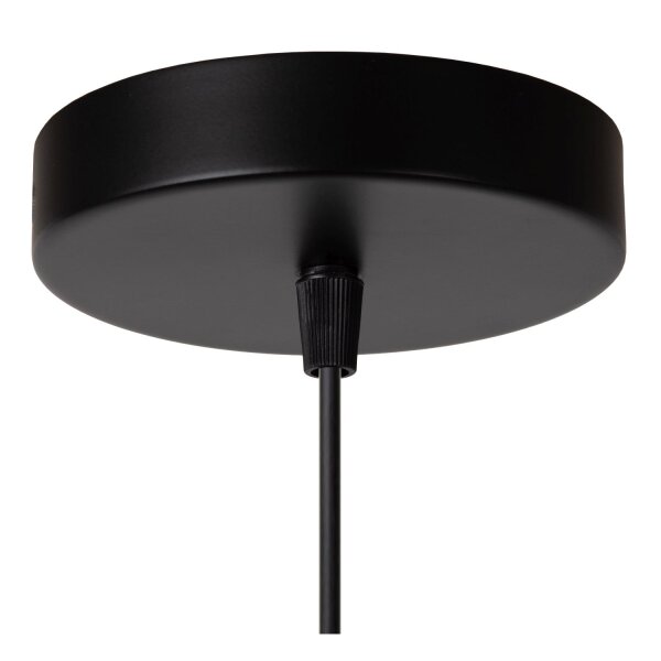 Hängelampe Metall Seegras Schwarz E27 rund L:47 cm