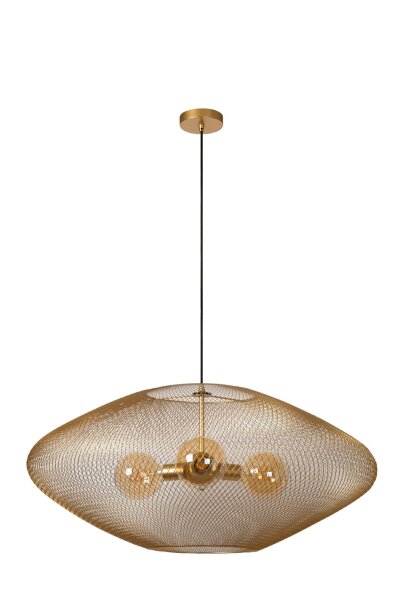 Vintage Pendelleuchte Messing 3-flammig E27 L:85 cm