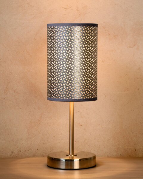 Vintage Tischlampe Metall Chrom E27 H:38 cm edel