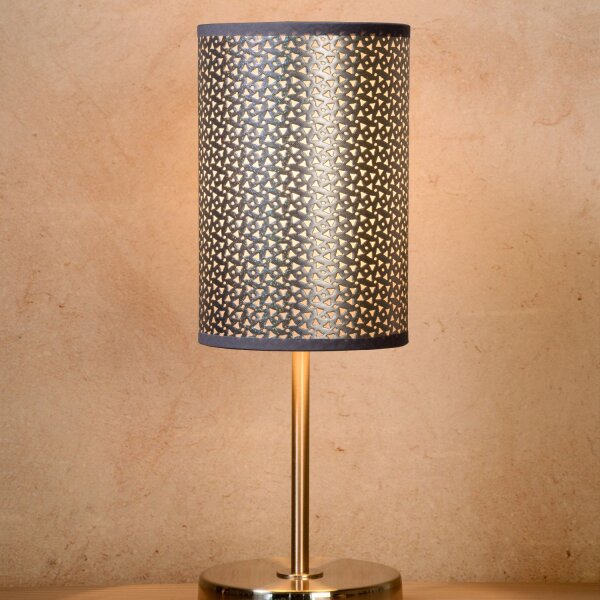 Vintage Tischlampe Metall Chrom E27 H:38 cm edel