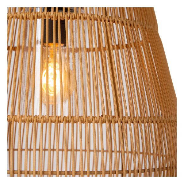 Hängelampe Außen Rattan Natur E27 L:35 cm modern