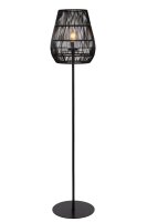 Stehleuchte Außen Rattan Schwarz E27 H:154 cm edel