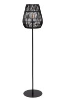 Stehleuchte Außen Rattan Schwarz E27 H:154 cm edel