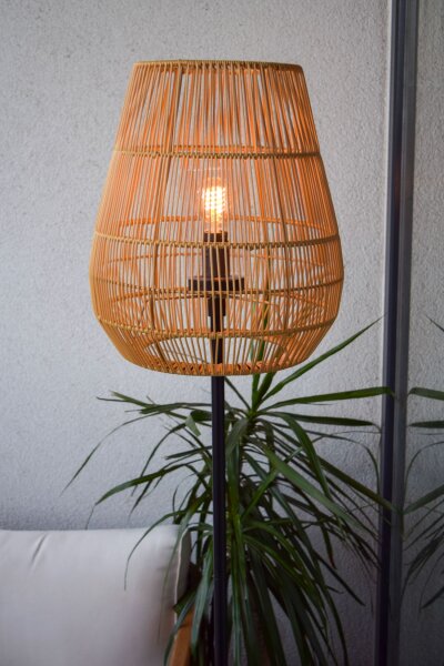 Stehlampe Außen Rattan Natur E27 H:154 cm modern