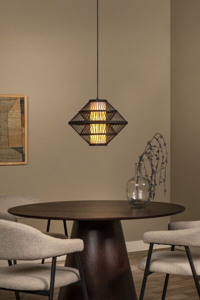 Hängelampe Holz Schwarz E27 L:40 cm modern edel