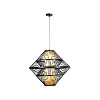 Hängelampe Holz Schwarz E27 L:60 cm modern edel