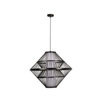 Hängelampe Holz Schwarz E27 L:60 cm modern edel