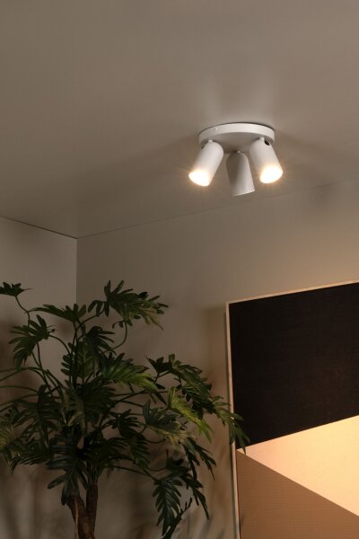 Deckenspot Metall Weiß 3-flammig GU10 modern edel