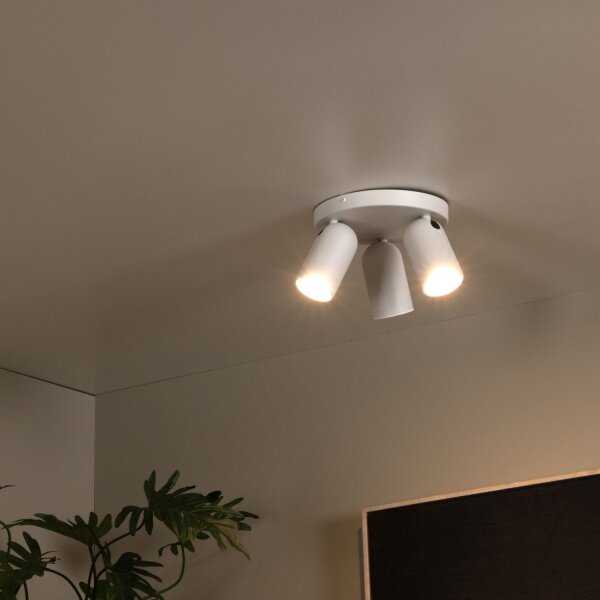 Deckenspot Metall Weiß 3-flammig GU10 modern edel