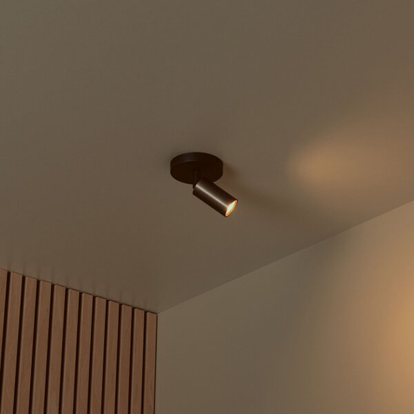 Deckenspot Aluminium Kaffeebraun GU10 B:10 cm edel