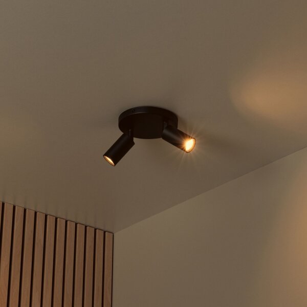 Deckenspot Metall Schwarz GU10 L:25 cm modern edel