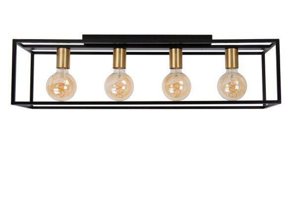 Deckenleuchte Schwarz Messing E27 L:80 cm edel