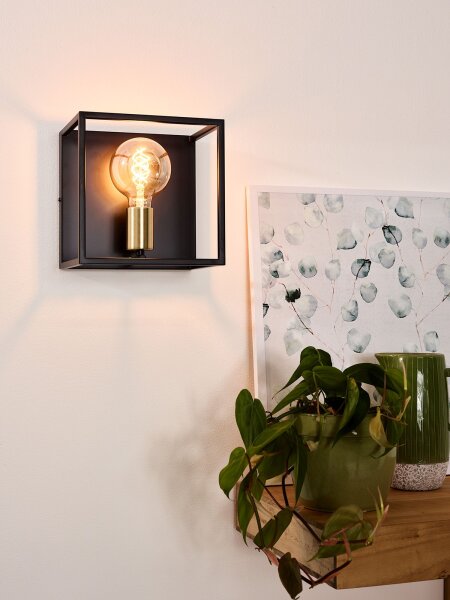 Wandlampe Metall Schwarz E27 L:22 cm modern edel