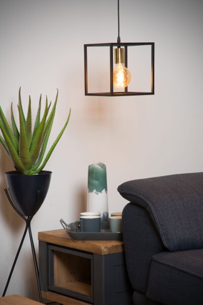 Hängelampe Metall Schwarz E27 B:22 cm modern edel