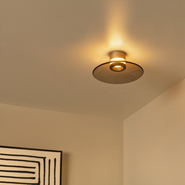 LED Deckenleuchte Glas 2700 K B:23 cm Bernstein