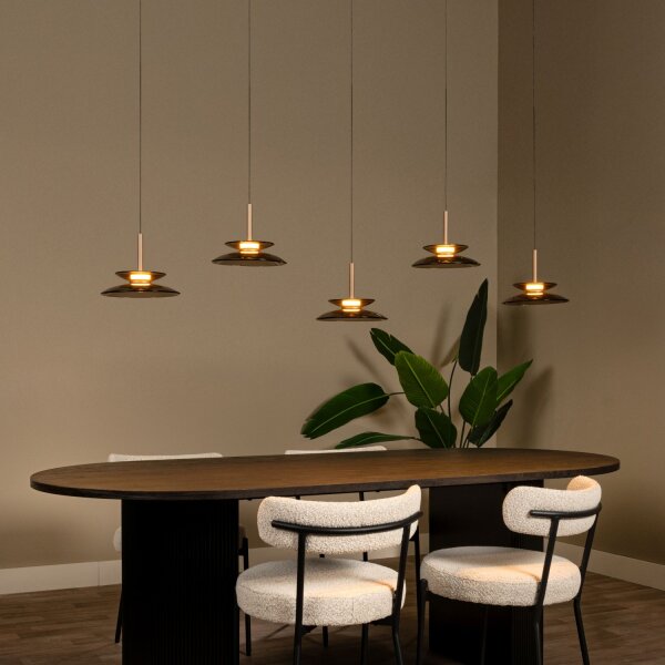 LED Pendelleuchte Glas 2700 K L:150 cm Bernstein