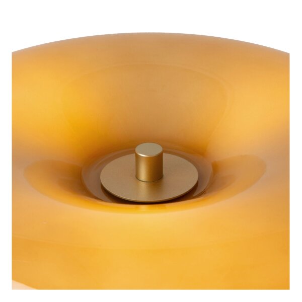 Tischleuchte Glas Messing G9 H:37 cm modern edel