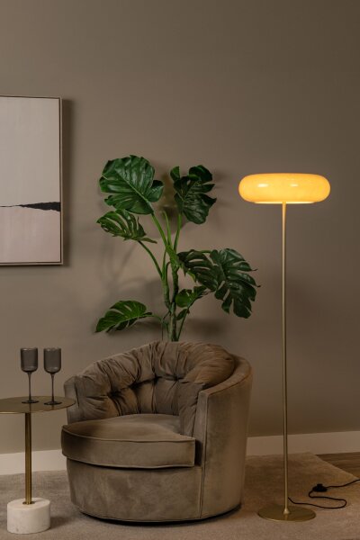 Stehleuchte Messing G9 H:150 cm modern edel rund