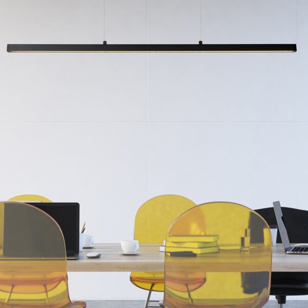 LED Pendelleuchte Metall Schwarz 2700 K L:118 cm