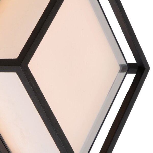 LED Wandleuchte Aluminium Schwarz 3000 K L:17 cm
