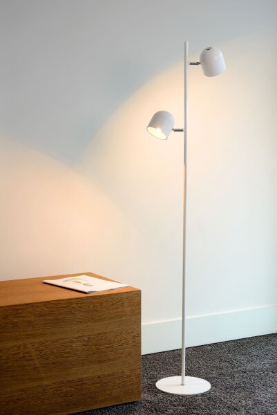 LED Stehleuchte Metall Weiß 3000 K H:141 cm edel