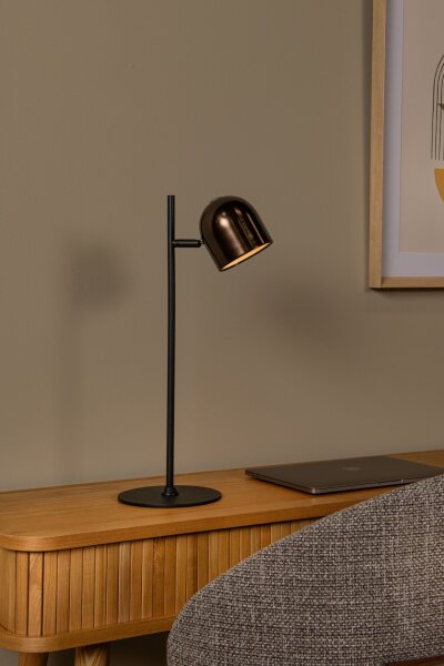 LED Akku Tischleuchte Braun 3000 K H:46 cm edel