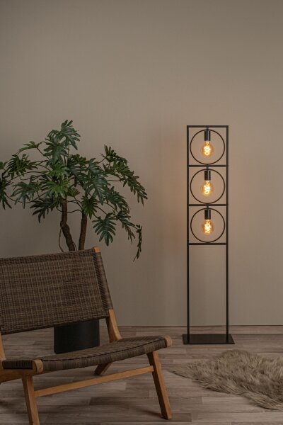 Stehlampe Schwarz E27 H:145 cm Vintage modern edel