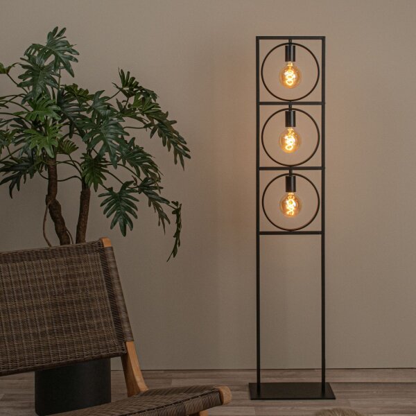 Stehlampe Schwarz E27 H:145 cm Vintage modern edel