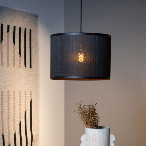 Hängelampe Rattan E27 Ø40 cm blendarm modern edel