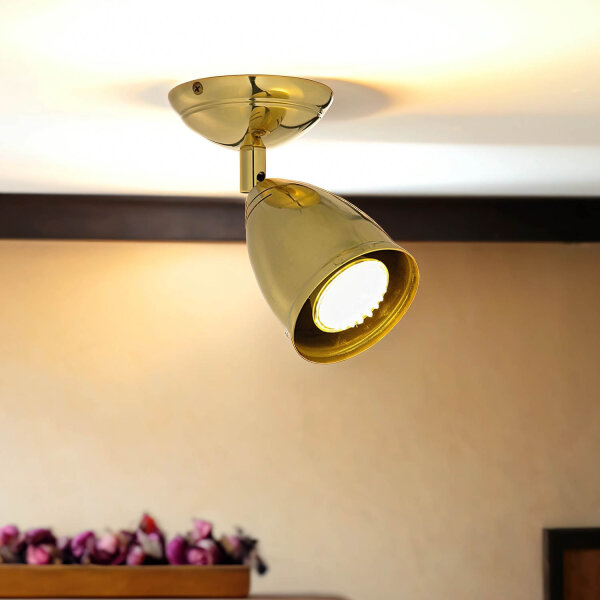Spot lampe petit laiton massif E27 orientable