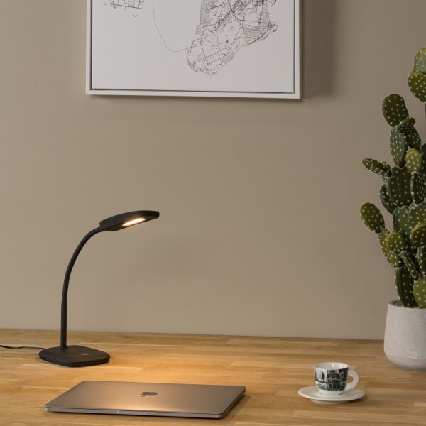 LED Schreibtischleuchte Schwarz 3000 K H:45 cm
