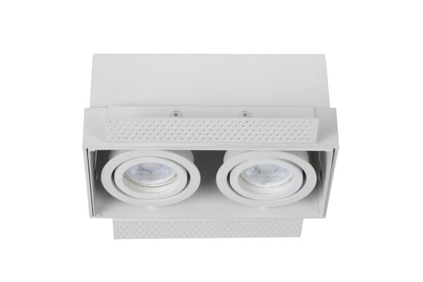 Einbaustrahler Aluminium Weiß GU10 L:18 cm edel