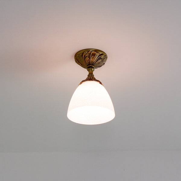 Plafonnier Bronze Clair Abat-jour en verre Beatrice