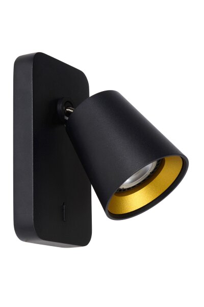 Wandspot flexibel Schwarz Messing 2200 K L:9 cm