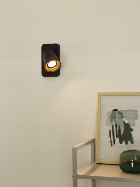 Wandspot flexibel Schwarz Messing 2200 K L:9 cm