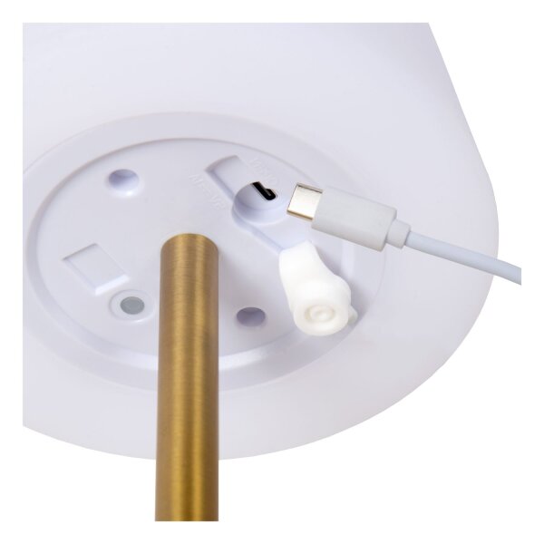 LED Tischlampe Akku Messing Weiß 2700 K H:41 cm modern