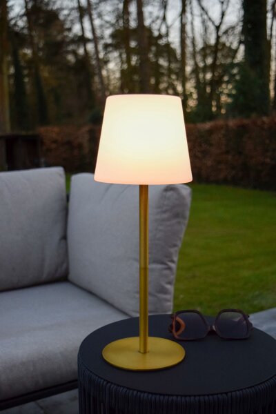 LED Tischlampe Akku Messing Weiß 2700 K H:41 cm modern