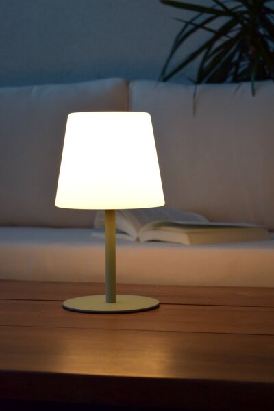 LED Tischlampe Akku Messing Grün 2700 K 41 cm blendarm
