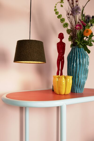 Hängelampe Stoff Schirm Grün E27 Ø28 cm rund blendarm