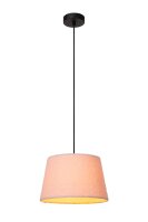 Hängelampe Stoff Pink Schwarz E27 Ø28 cm edel
