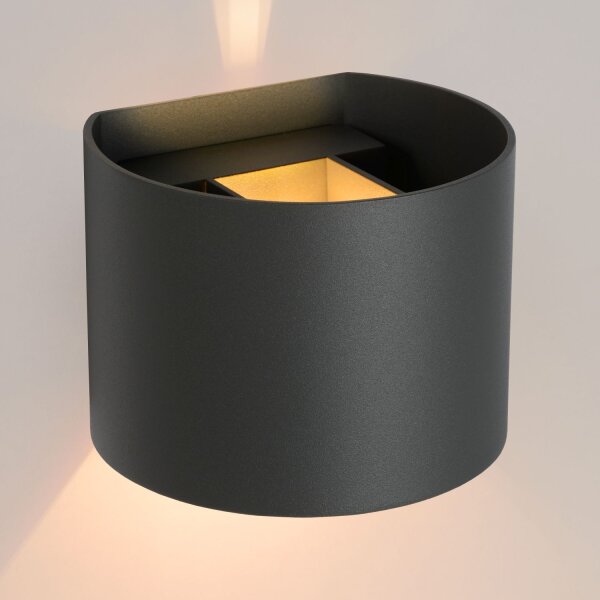 Wandlampe Up Down Grau 2700 K G9 B:13 cm modern