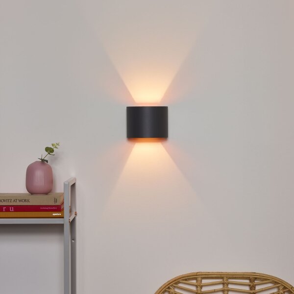 Wandlampe Up Down Grau 2700 K G9 B:13 cm modern