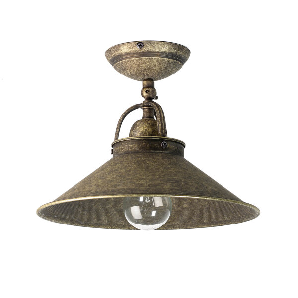 Deckenleuchte Vintage aus Messing in Bronze Antik