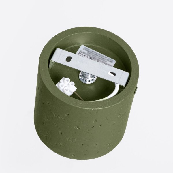 Aufbaustrahler Beton Olivgrün GU10 B:10 cm Modern
