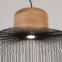 Pendelleuchte Metall Holz E27 L:55 cm Modern Design
