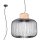 Pendelleuchte Metall Holz E27 L:55 cm Modern Design
