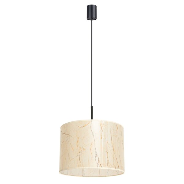 Pendelleuchte Stoff Marmor E27 L:40 cm Modern blendarm