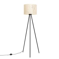 Stehlampe Stoff Marmor E27 H:135 cm Tripod blendarm