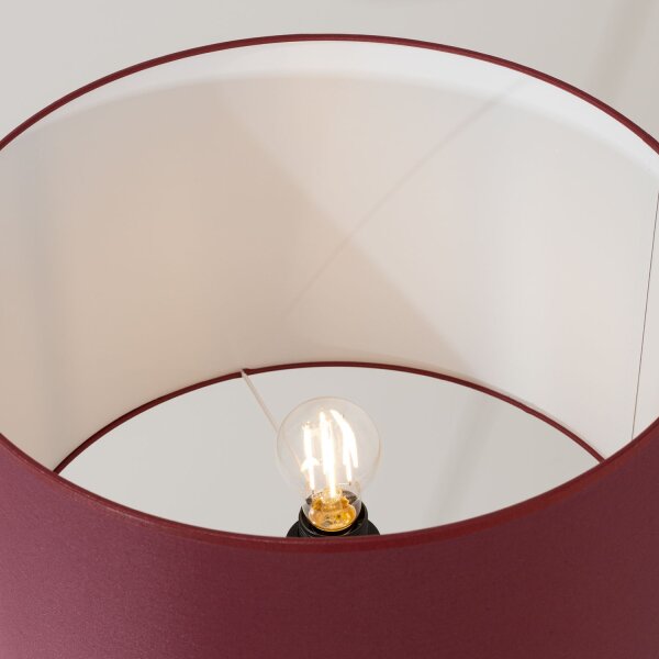 Stehlampe Stoff Bordeaux Rot E27 H:135 cm blendarm